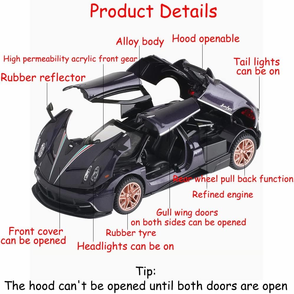 1:32 Pagani Huayra Dinastia Toy Vehicle Pull Back Die-Cast