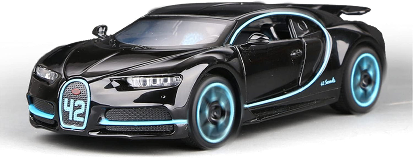 1:32 Bugatti Chiron zinc Alloy Pull Back Car Diecast Electronic Toys with Lights and Music