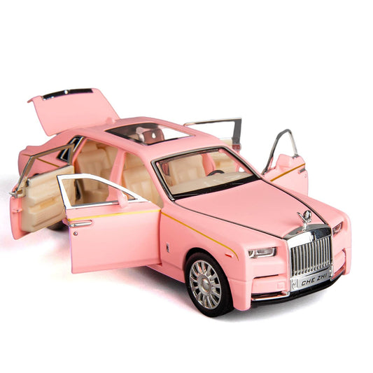 ARNIYAVALA 1:32 Scale Rolls Royce Phantom Diecast Metal Pull Back Toy Car with Openable Doors, Sound & Light Effects