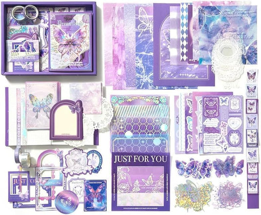 ARNIYAVALA Butterflies in A Dream Vintage Journal Scrapbook Kit🌿🦋 - A6 Notebook, Stickers, DIY Set with Aesthetic Vintage & Creative Décor Journaling Supplies.