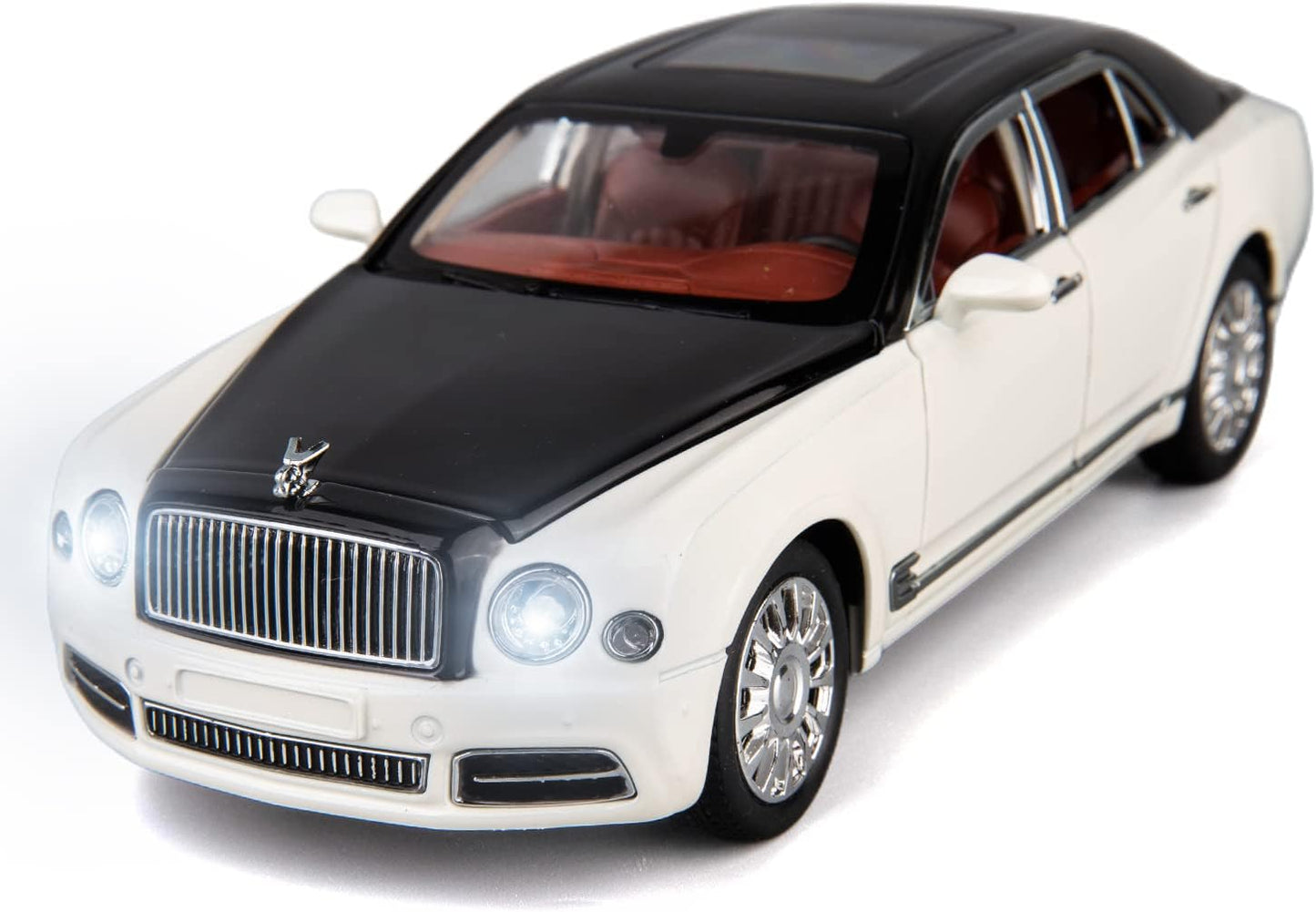 1:24 Scale Bentley Mulsanne Diecast Cars Models, Pull Back Car Toys with 6 Open Doors, Light and Sound, Boys Toys Kids Adults Gift