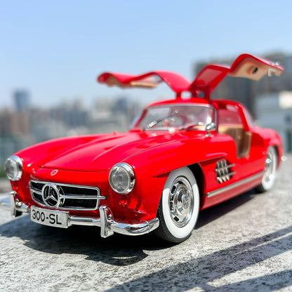 Benz 300 SL Classic Cars Model Car, Zinc Alloy Pull Back Toy car with Sound and Light for Kids Boy Girl Gift