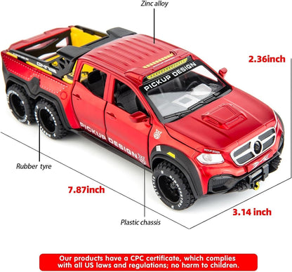 1:28 Mercedes Pickup X-Class Model Car – Diecast Zinc Alloy Pull Back Toy with Sound and Light