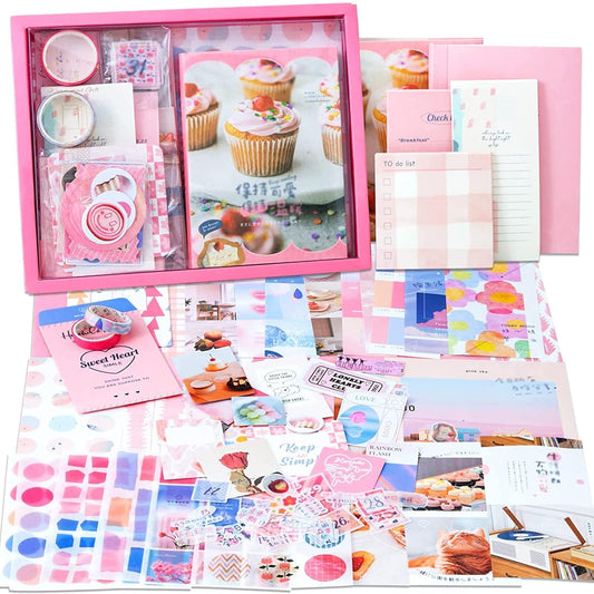 ARNIYAVALA My Sweetheart, Pink AutoStory Paper Junk Journal & Scrapbook Kit 📓💖: A6 Notebook 📖, Stickers 🦄✨, DIY Set 🎨 with Vintage Aesthetic 🌸🕰️ & Creative Decor Journaling Supplies 🎀.