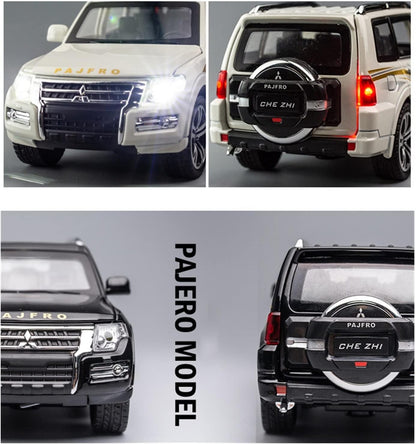 1/32 Scale Mitsubishi Pajero SUV Diecast Car Model Toy, Pull Back, Sound & Light