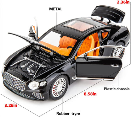 1/24 Bentley Continental GT Model Car Alloy Diecast Toy Car Collectible Pull Back Toy Vehicles with Sound and Light Door Can Be Opened for Girls Boys Gift