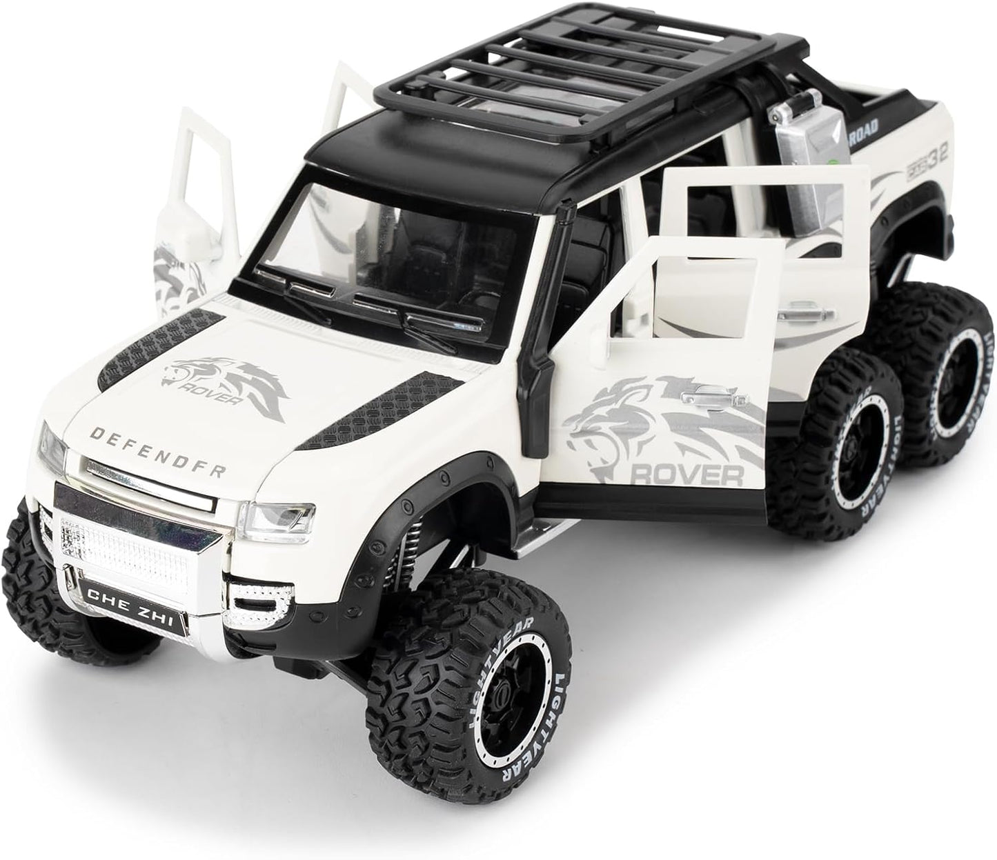 Arniyavala 1:24 Land Rover Defender 6X6 Pickup Truck Model Car Toy Collection with Sound & Light