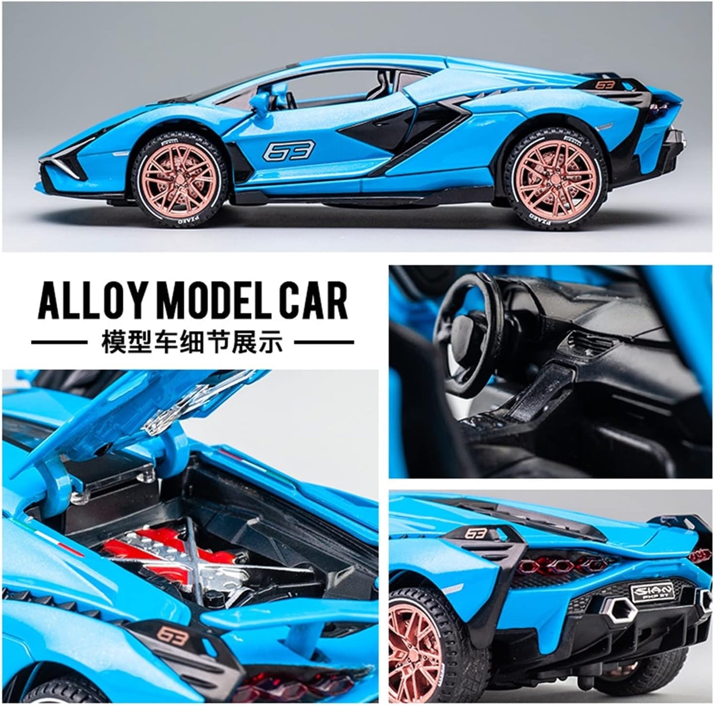 1:32 For Lamborghini Aventador SIAN Roadster Alloy Car Model Die Cast Toy