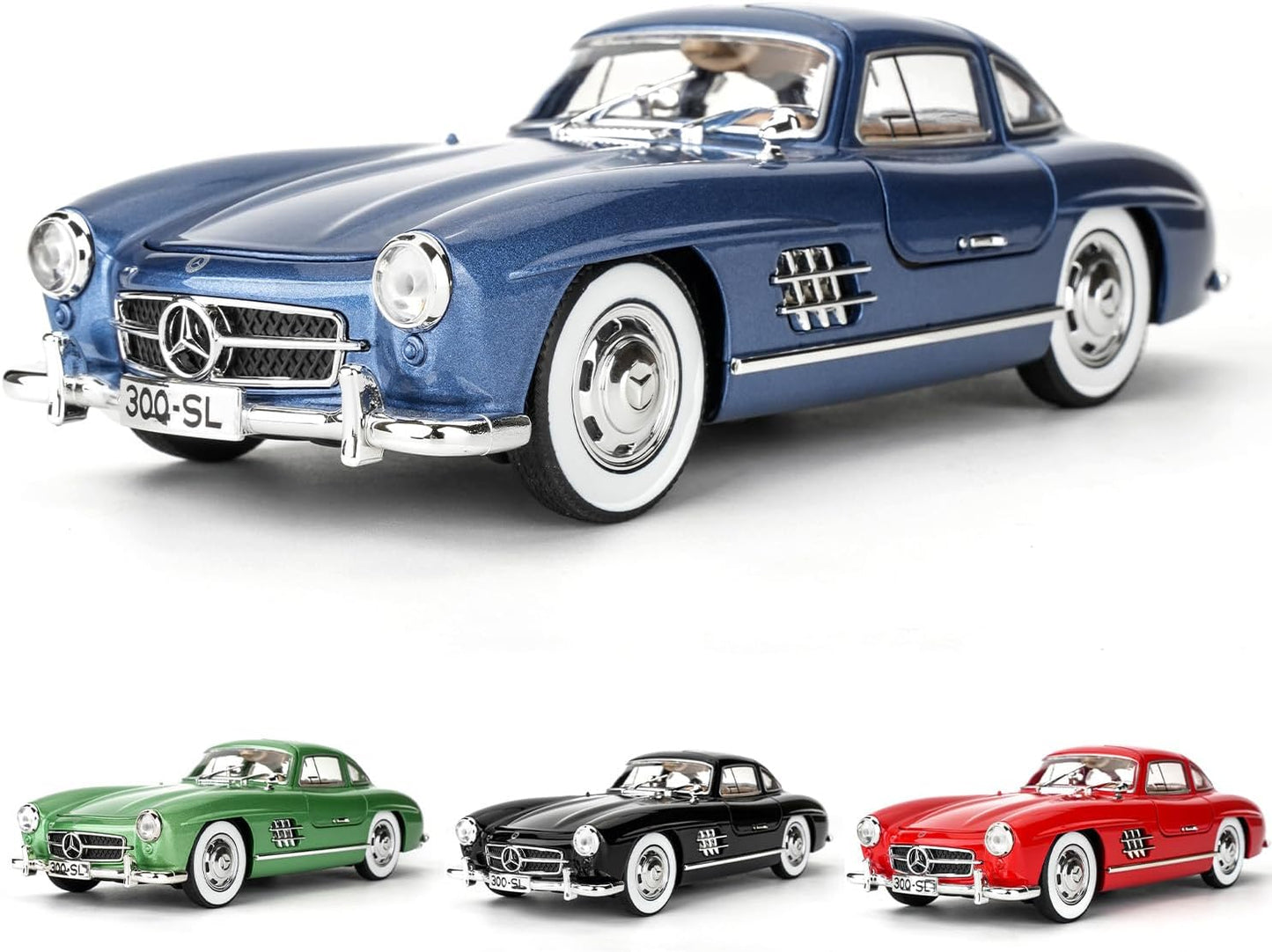 Benz 300 SL Classic Cars Model Car, Zinc Alloy Pull Back Toy car with Sound and Light for Kids Boy Girl Gift