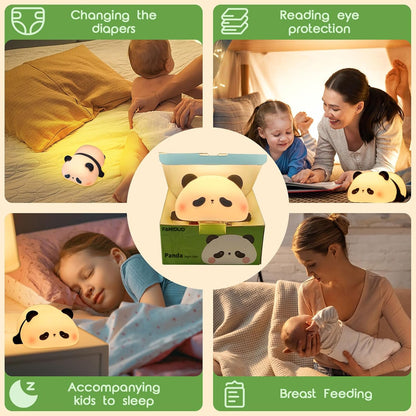 Cute Panda Lamp, Panda Night Light for Kids Sleep, LED Squishy Novelty Animal Silicone Lamps