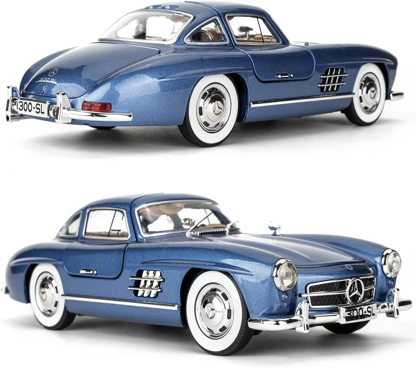 Benz 300 SL Classic Cars Model Car, Zinc Alloy Pull Back Toy car with Sound and Light for Kids Boy Girl Gift