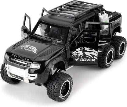 Arniyavala 1:24 Land Rover Defender 6X6 Pickup Truck Model Car Toy Collection with Sound & Light