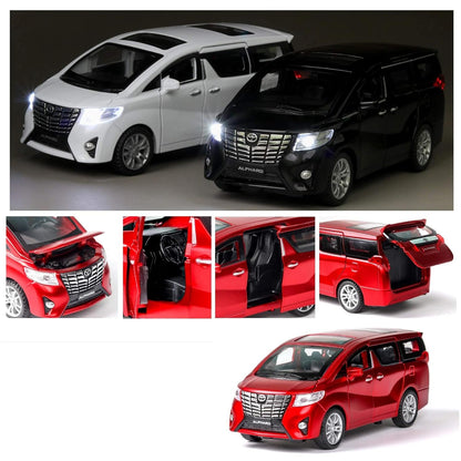 1:32 Alphard Alloy Die Cast Metal Car Model Diecast Metal Car With Light Sound Openable Door Pullback Toy Car For Kids Best Gifts Toys For Boys,Multicolor