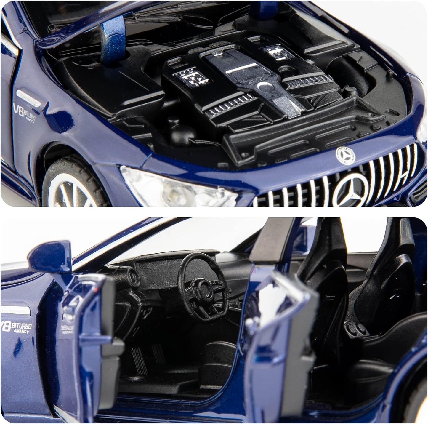 ARNIYAVALA 1/32 Benz AMG GT63 Alloy Diecast Collectible Pull Back Toy Car with Light and Sound Toy