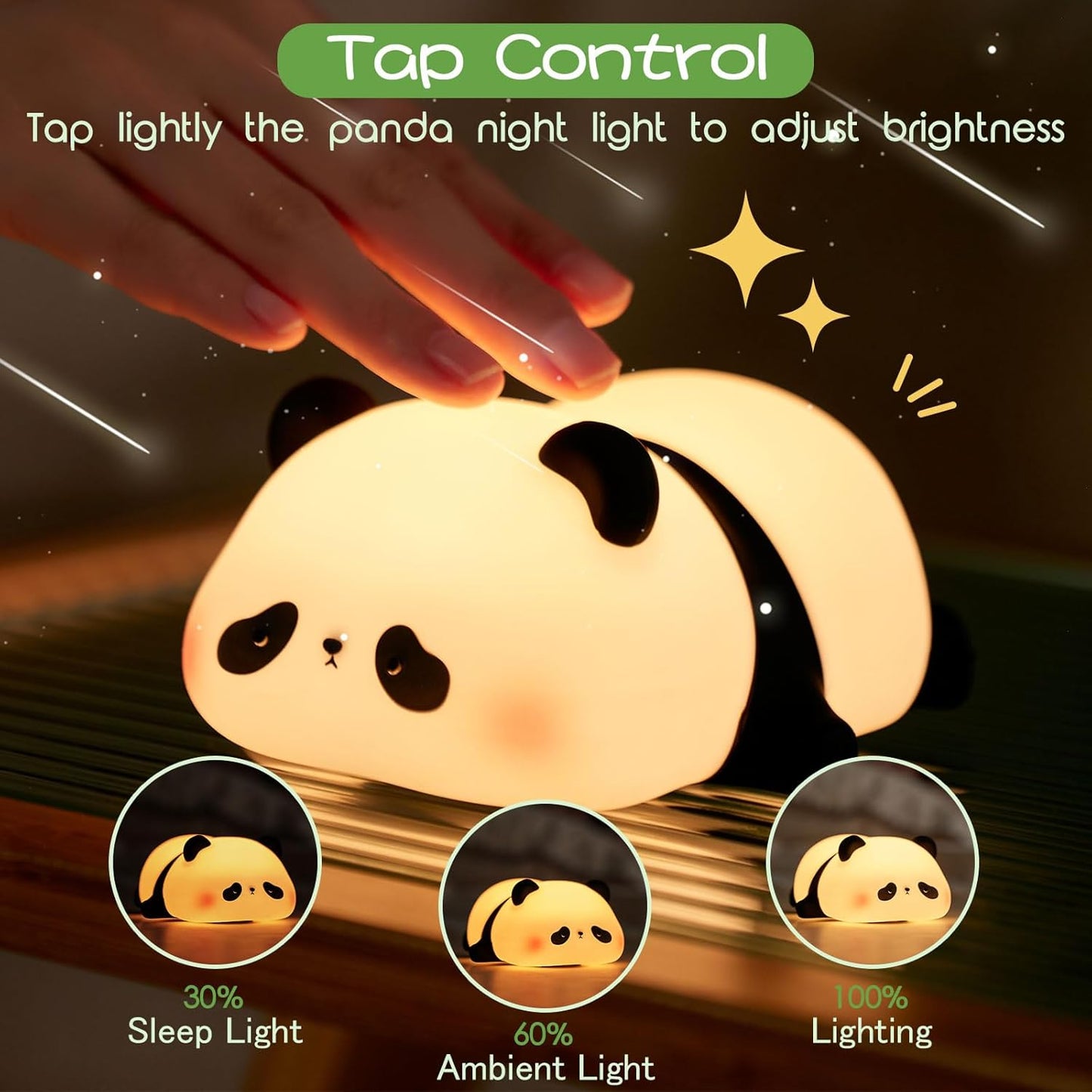 Cute Panda Lamp, Panda Night Light for Kids Sleep, LED Squishy Novelty Animal Silicone Lamps