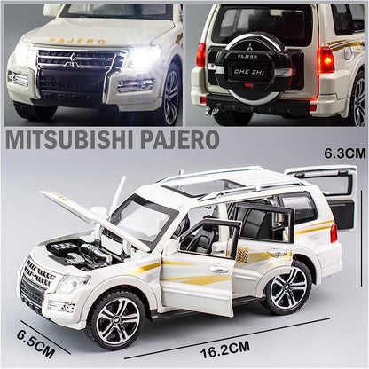 1/32 Scale Mitsubishi Pajero SUV Diecast Car Model Toy, Pull Back, Sound & Light