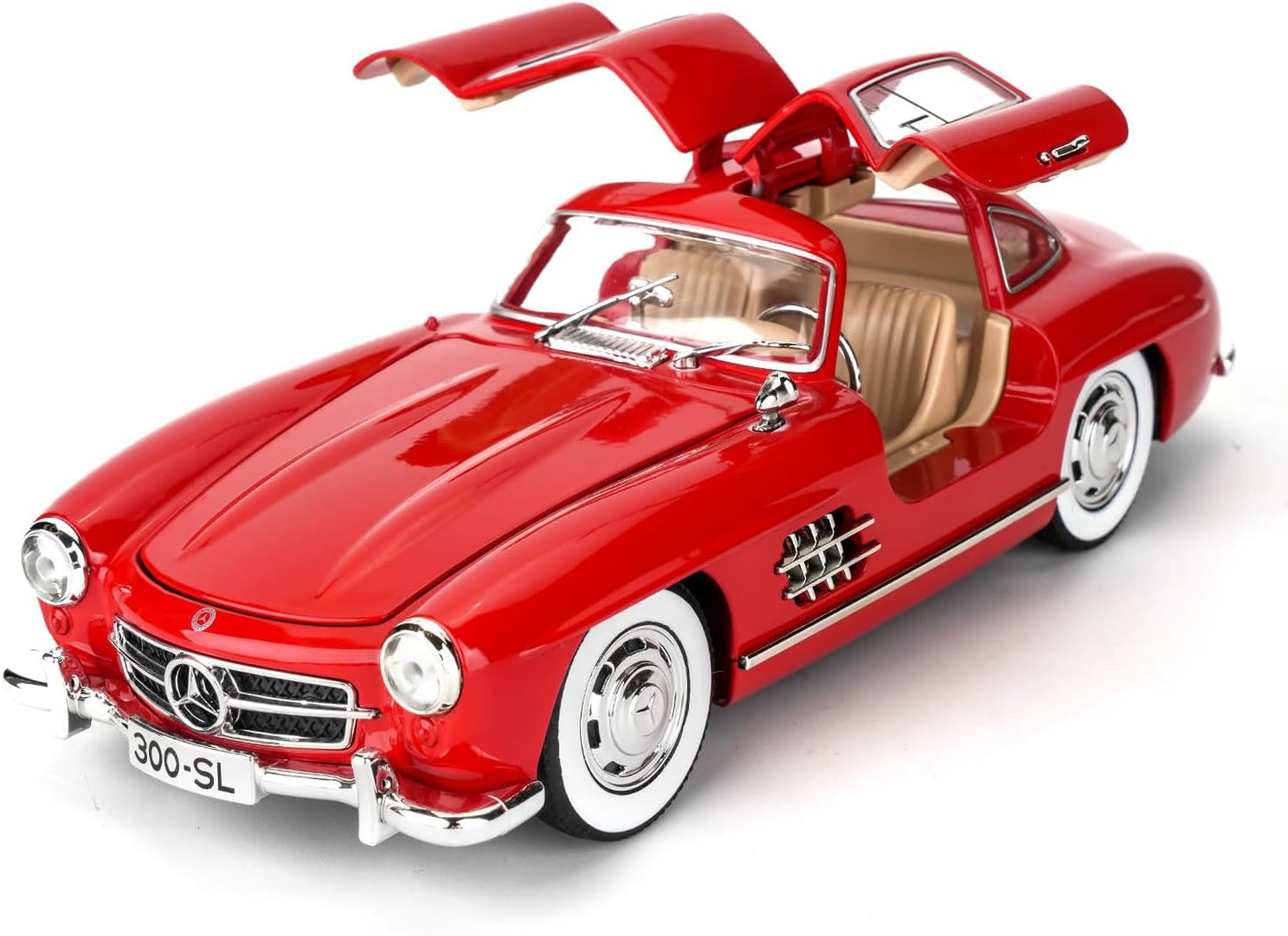 Benz 300 SL Classic Cars Model Car, Zinc Alloy Pull Back Toy car with Sound and Light for Kids Boy Girl Gift