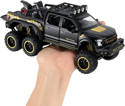 ARNIYAVALA Toy Pickup Trucks for Boys F150 Raptor DieCast Metal Model Car with Sound and Light for Kids Age 3 Year and up