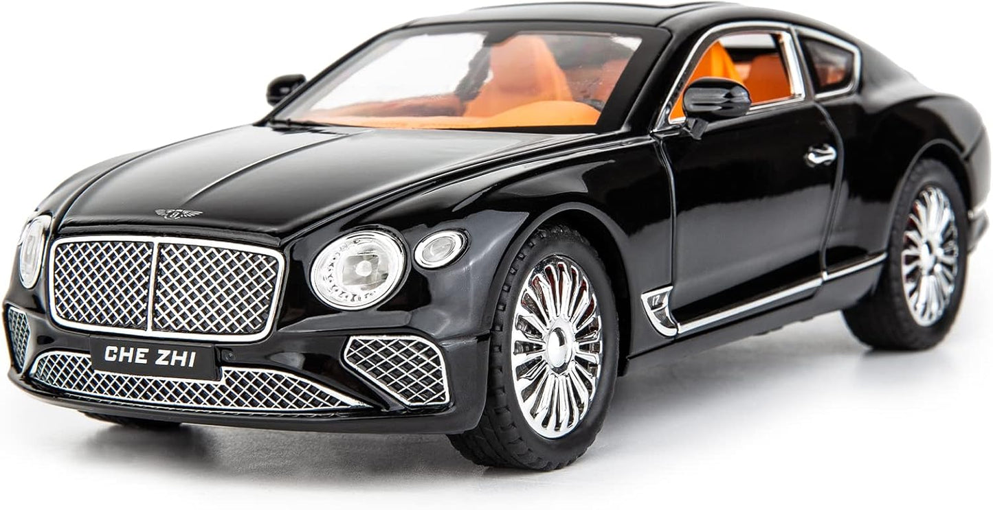 1/24 Bentley Continental GT Model Car Alloy Diecast Toy Car Collectible Pull Back Toy Vehicles with Sound and Light Door Can Be Opened for Girls Boys Gift