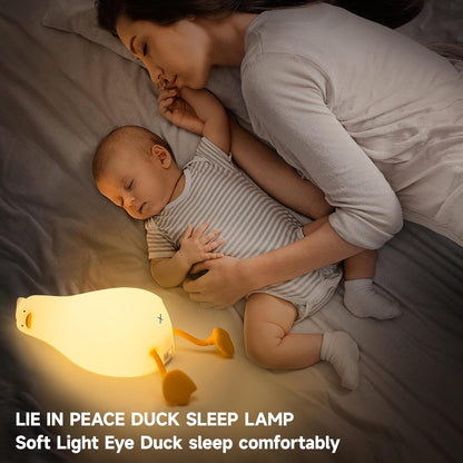 Lying Flat Benson Duck Multi-Color Lamp with Remote Control, Rechargeable Silicone Night Light