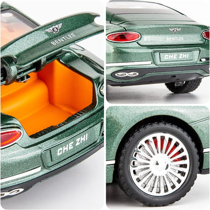 1/24 Bentley Continental GT Model Car Alloy Diecast Toy Car Collectible Pull Back Toy Vehicles with Sound and Light Door Can Be Opened for Girls Boys Gift