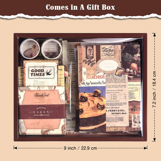 ARNIYAVALA Cocoa Brownie, Brown 🍫 AutoStory Paper Junk Journal & Scrapbook Kit: A6 Notebook 📖, Stickers 🏷️, DIY Set 🎨 with Vintage Aesthetic & Creative Decor Journaling Supplies ✨.