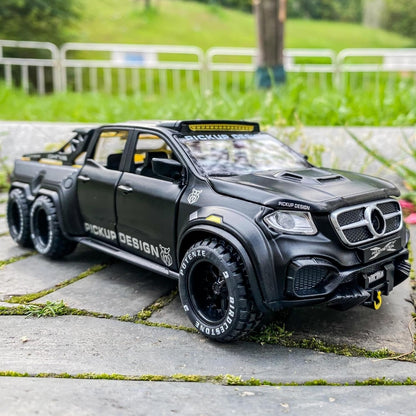 1:28 Mercedes Pickup X-Class Model Car – Diecast Zinc Alloy Pull Back Toy with Sound and Light