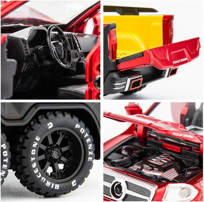 1:28 Mercedes Pickup X-Class Model Car – Diecast Zinc Alloy Pull Back Toy with Sound and Light