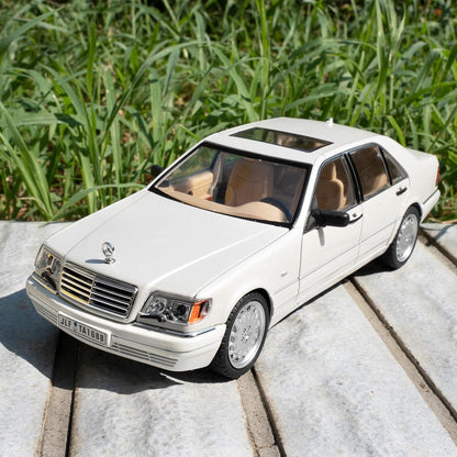 1:24 Benz W140 S320 Model Car, Diecast Collectible Pull Back Toy Car, Retro Classic Car with Sound and Light for Adults Kids Boys Girls, Gift