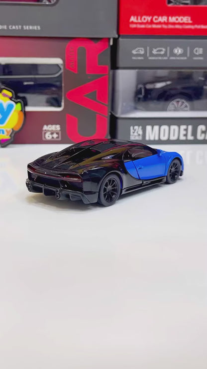 1:32 Bugatti Chiron zinc Alloy Pull Back Car Diecast Electronic Toys with Lights and Music