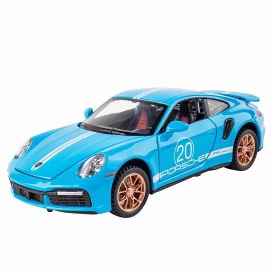 ARNIYAVALA 1:32 Porsche Carrera 911 Diecast Toy Car Model 🚗 with Pull Back Action, Realistic Sound 🎶 and LED Light 💡, Collectible Model Car for Kids and Enthusiasts