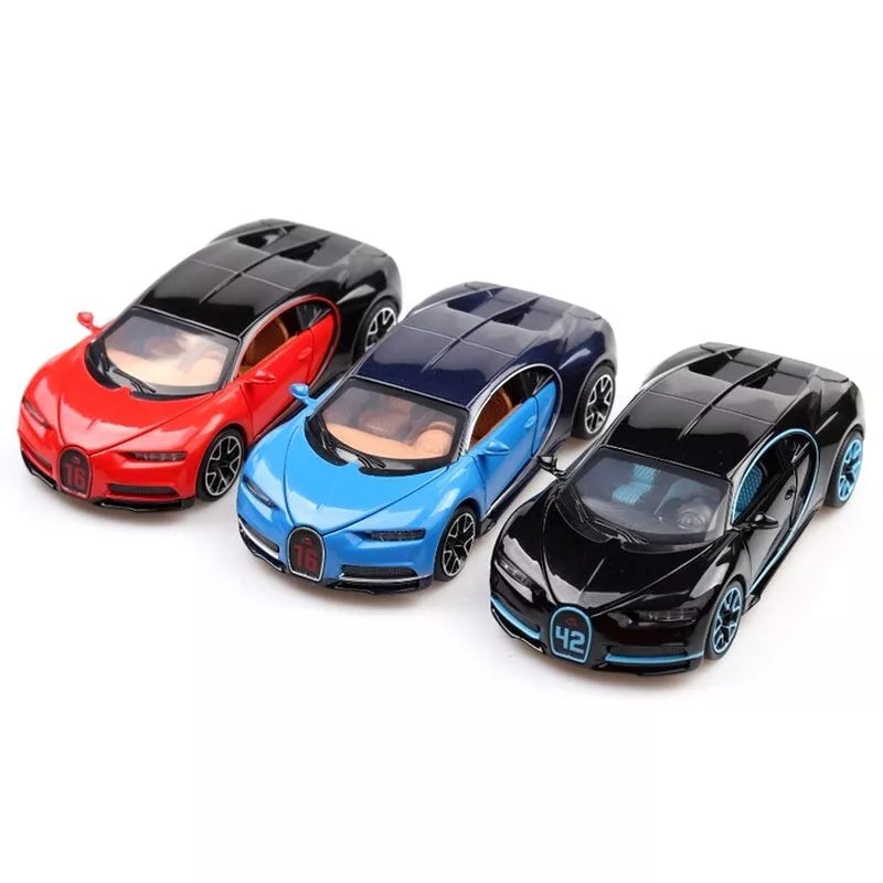 1:32 Bugatti Chiron zinc Alloy Pull Back Car Diecast Electronic Toys with Lights and Music