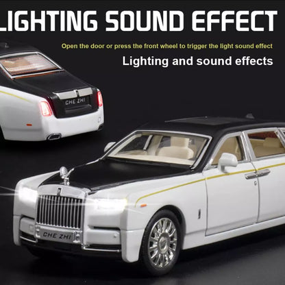 1/32 Rolls-Royce Phantom Model Car,Zinc Alloy Pull Back Toy car with Sound and Light for Kids Boy Girl Gift