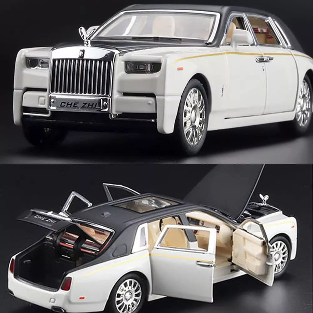 1/32 Rolls-Royce Phantom Model Car,Zinc Alloy Pull Back Toy car with Sound and Light for Kids Boy Girl Gift