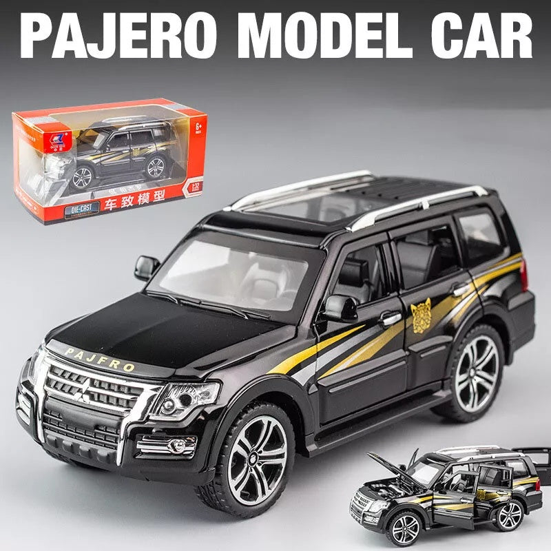 1/32 Scale Mitsubishi Pajero SUV Diecast Car Model Toy, Pull Back, Sound & Light