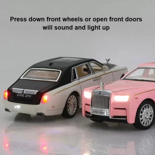 1/32 Rolls-Royce Phantom Model Car,Zinc Alloy Pull Back Toy car with Sound and Light for Kids Boy Girl Gift