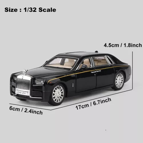 1/32 Rolls-Royce Phantom Model Car,Zinc Alloy Pull Back Toy car with Sound and Light for Kids Boy Girl Gift