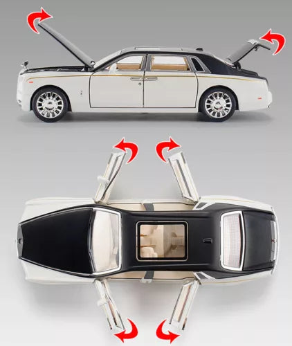 1/32 Rolls-Royce Phantom Model Car,Zinc Alloy Pull Back Toy car with Sound and Light for Kids Boy Girl Gift